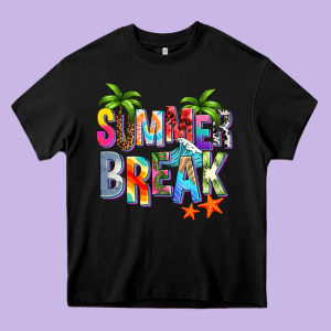 Summer Break Heavy Core Tee Designed By Zillion Design Studio