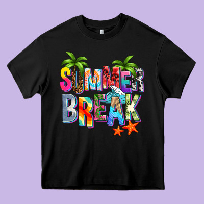 Summer Break Heavy Core Tee Designed By Zillion Design Studio