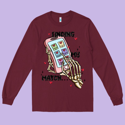 Finding My Match Long Sleeve Tee Designed By Maliassmallbusiness