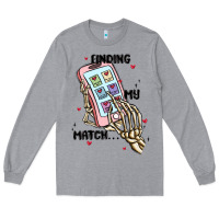 Heather Grey finding my match Long Sleeve Tee - MaliasSmallBusiness