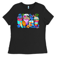 Black stitch summer coffee cups Ladies Tee - Zillion Design Studio