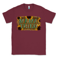 Burgundy Sunflower Leopard Mama Tried Classic Tee - Jasminsmagicworld