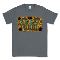 Charcoal Heather Sunflower Leopard Mama Tried Classic Tee - Jasminsmagicworld