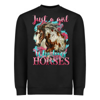 Just A Girl Who Loves Horses Mustang Heavyweight Sweatshirt | Teevron