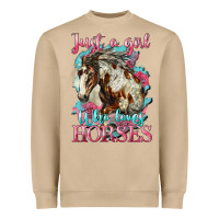 Mushroom just a girl who loves horses mustang Heavyweight Sweatshirt - LillyAllenDesigns