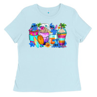 Baby Blue stitch summer coffee cups Ladies Tee - Zillion Design Studio