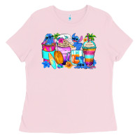 Bubblegum Pink stitch summer coffee cups Ladies Tee - Zillion Design Studio