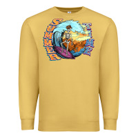 Antique Gold summer time skeleton surfing Premium Sweatshirt - NancyCooperArtShop