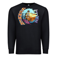 Black summer time skeleton surfing Premium Sweatshirt - NancyCooperArtShop