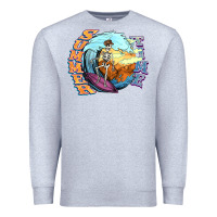 Heather Grey summer time skeleton surfing Premium Sweatshirt - NancyCooperArtShop