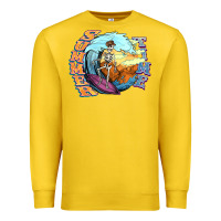 Lemon summer time skeleton surfing Premium Sweatshirt - NancyCooperArtShop