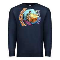 Navy summer time skeleton surfing Premium Sweatshirt - NancyCooperArtShop