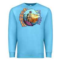 Ocean Blue summer time skeleton surfing Premium Sweatshirt - NancyCooperArtShop