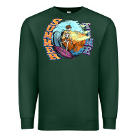 Sports Green summer time skeleton surfing Premium Sweatshirt - NancyCooperArtShop