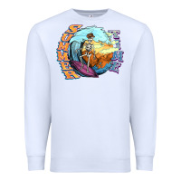 White summer time skeleton surfing Premium Sweatshirt - NancyCooperArtShop