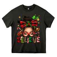 Asphalt christmas believe afro messy bun Heavy Core Tee - texasbilliewilder