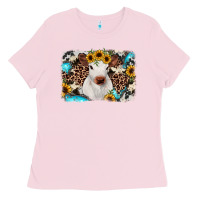 Bubblegum Pink cowhide leopard calf Ladies Tee - RanaPortraitStore