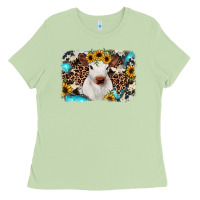 Matcha cowhide leopard calf Ladies Tee - RanaPortraitStore