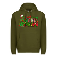 Army Green i believe in santa paws Premium Hoodie - texasbilliewilder