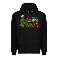 Black i believe in santa paws Premium Hoodie - texasbilliewilder