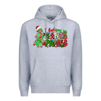 Heather Grey i believe in santa paws Premium Hoodie - texasbilliewilder