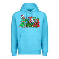 Ocean Blue i believe in santa paws Premium Hoodie - texasbilliewilder