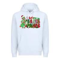 White i believe in santa paws Premium Hoodie - texasbilliewilder
