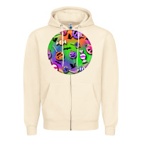 Sandshell halloween round earrings 4 Zipper Hoodie - BundleAndBundleShop