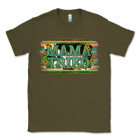 Army Green Cowhide Serappe Sunflower Mama Tried Classic Tee - Jasminsmagicworld