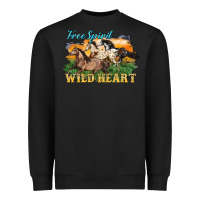 Black free spirit wild heart 3 horses Heavyweight Sweatshirt - LillyAllenDesigns