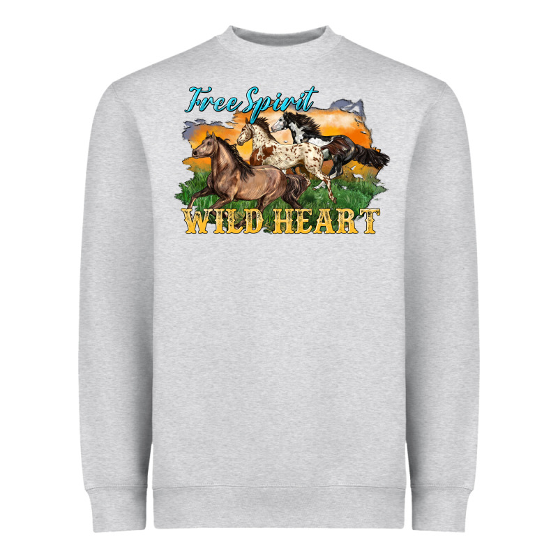 Free Spirit Wild Heart 3 Horses Heavyweight Sweatshirt by LillyAllenDesigns | Teevron
