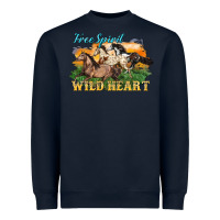 Navy free spirit wild heart 3 horses Heavyweight Sweatshirt - LillyAllenDesigns