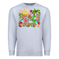 Heather Grey Beach vibes Premium Sweatshirt - NancyCooperArtShop
