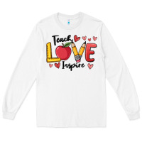 White teach love inspire Long Sleeve Tee - MaliasSmallBusiness