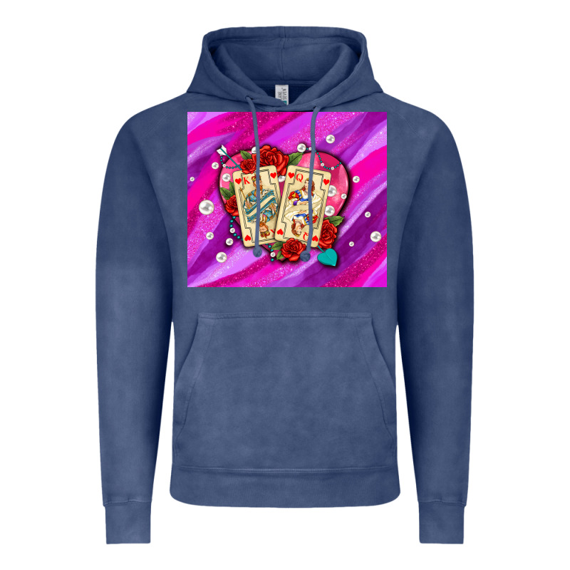 Valentines Day Playing Cards And Pearl Watercolor Vintage Hoodie by AdoDesignShop | Teevron