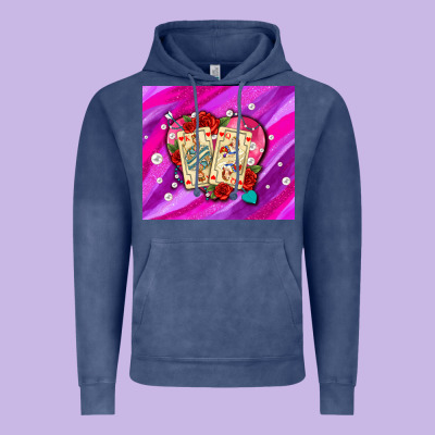Valentines Day Playing Cards And Pearl Watercolor Vintage Hoodie Designed By Adodesignshop