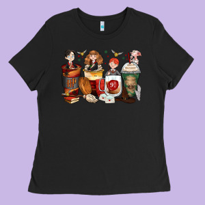 Harry Coffee Cups Ladies Tee Designed By Zillion Design Studio