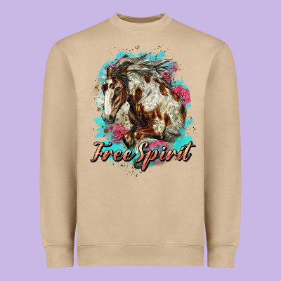 Free Spirit Mustang Horse Heavyweight Sweatshirt Designed By Lillyallendesigns