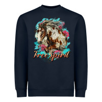Navy free spirit mustang horse Heavyweight Sweatshirt - LillyAllenDesigns