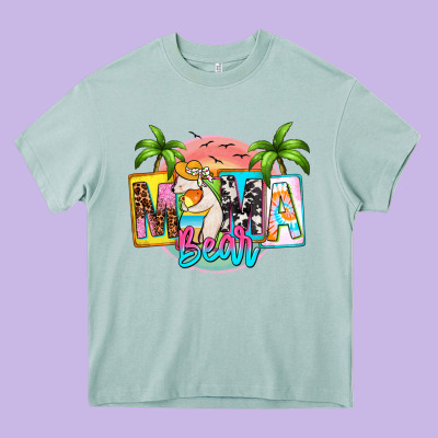 Mama Bear Summer Heavy Core Tee Designed By Zillion Design Studio