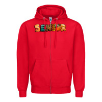 Red fall senior 2023 Zipper Hoodie - BundleAndBundleShop