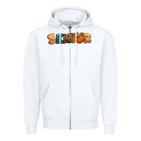 White fall senior 2023 Zipper Hoodie - BundleAndBundleShop
