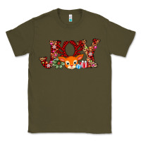 Army Green joy reindeer Classic Tee - AdoDesignShop