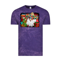 Cloud Purple Santa Claus Spanish Christmas Vintage Tee - Jasminsmagicworld