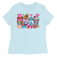 Baby Blue valentine's day coffee cups Ladies Tee - Zillion Design Studio