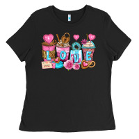 Black valentine's day coffee cups Ladies Tee - Zillion Design Studio