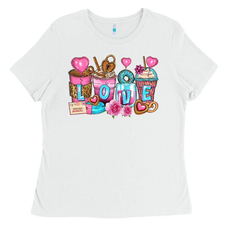 Valentine's Day Coffee Cups Ladies Tee by Zillion Design Studio | Teevron
