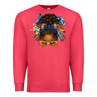 Cardinal blue and gold american football afro messy bun Premium Sweatshirt - texasbilliewilder