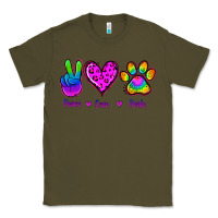 Army Green Peace Love Pride Classic Tee - Jasminsmagicworld