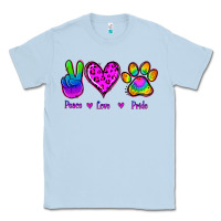 Dusty Blue Peace Love Pride Classic Tee - Jasminsmagicworld